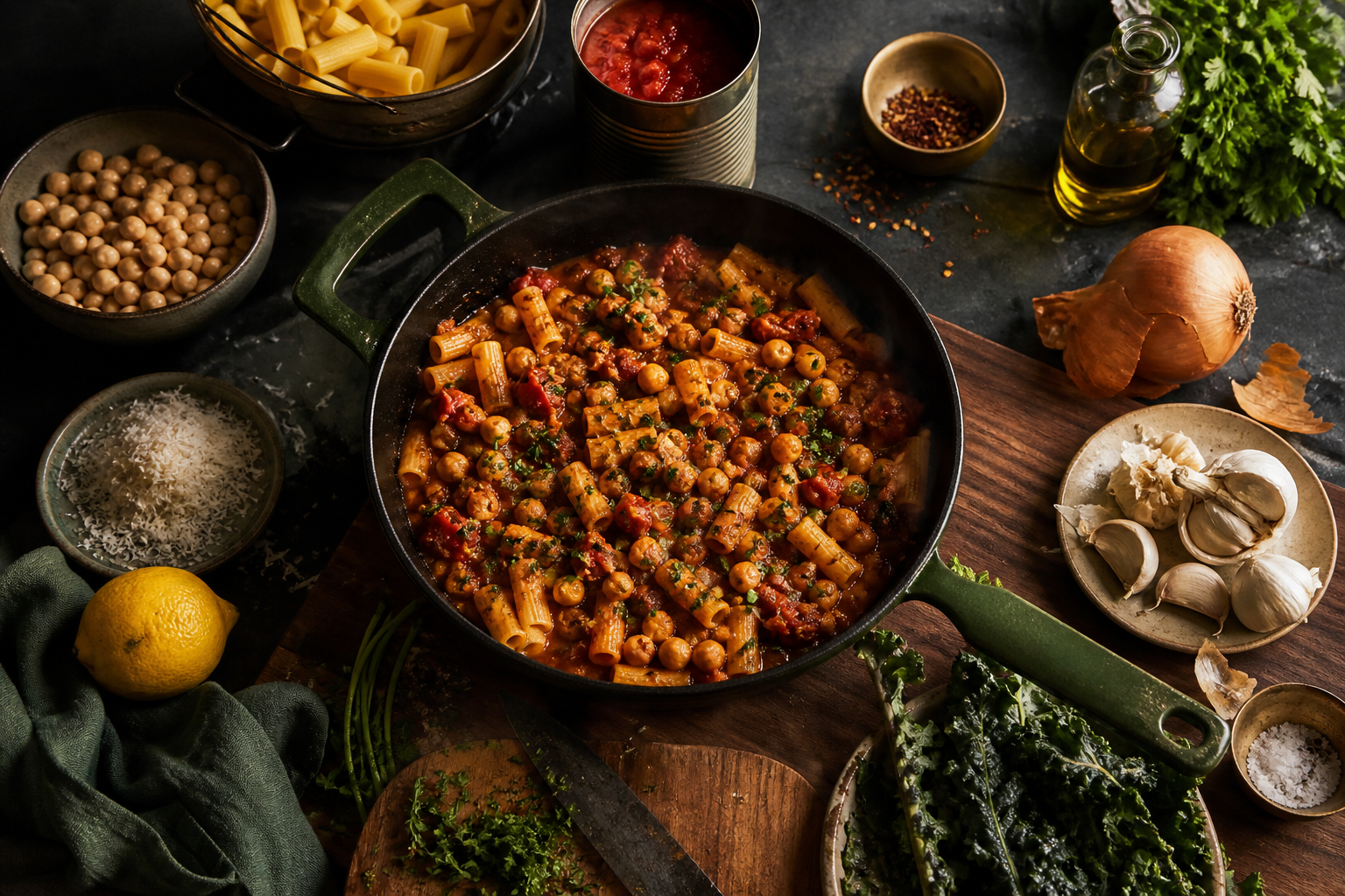 A hearty skillet meal made from everyday pantry ingredients